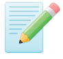 Icon of a pencil and paper